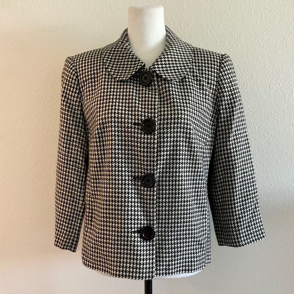 Scott Taylor Houndstooth Jacket Black and White Size Large